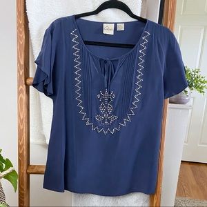 Alcee / Silk Embellished Blouse